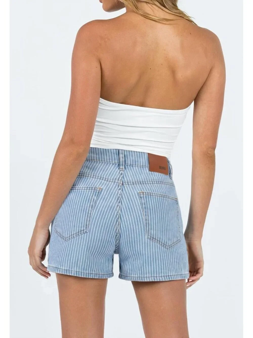 Women's bluestripes Summer Comfortable Stretchy Denim Casual Hot Short Jort Jean